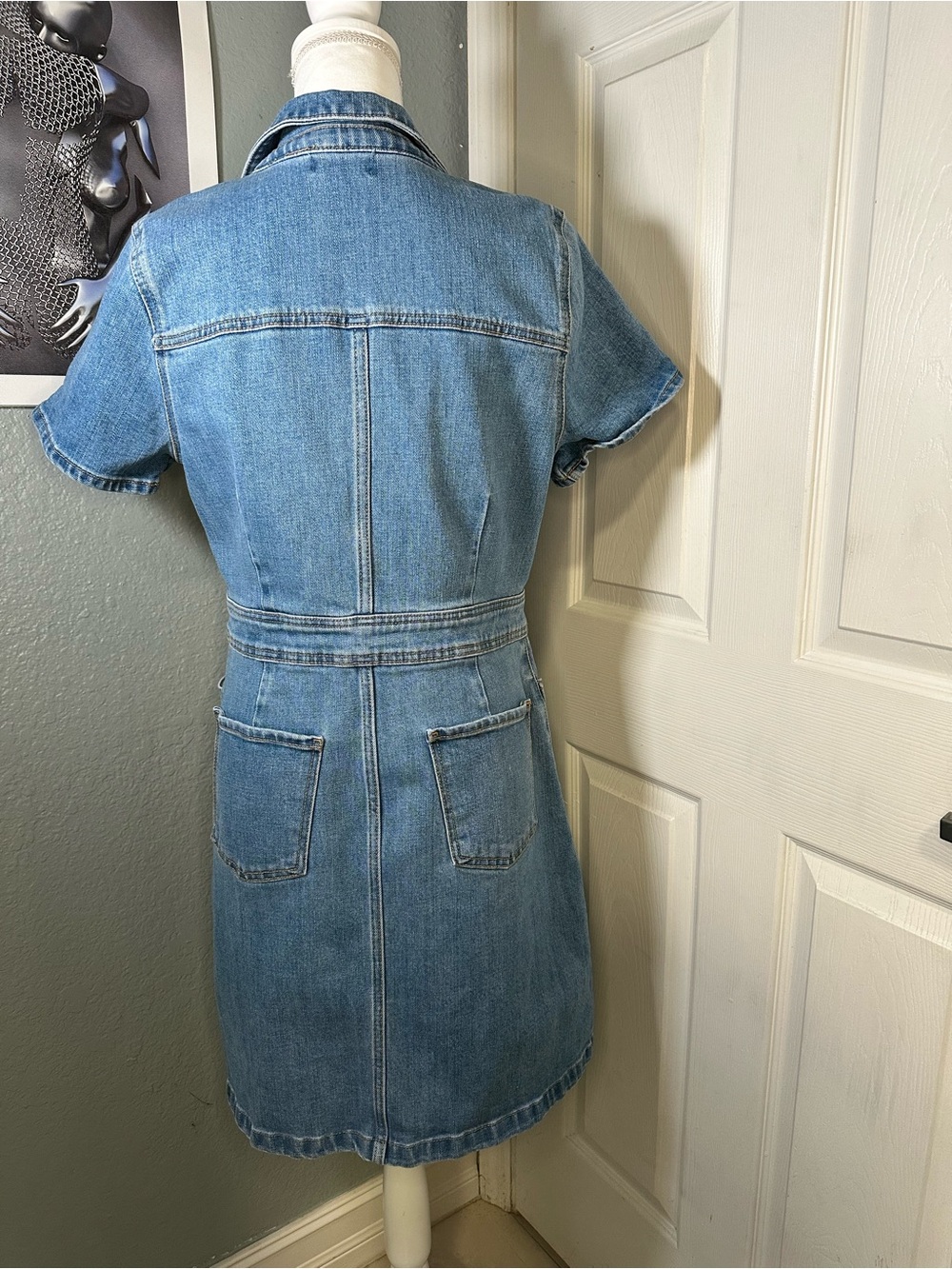 Draper James Light Blue Denim Button-Down Dress - Picture 5 of 7